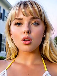 Young blonde woman in lingerie poses on beachy Charleston shore pre dawn